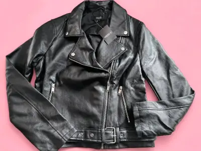 Chaqueta de cuero negra Forever 21 - miniatura 1