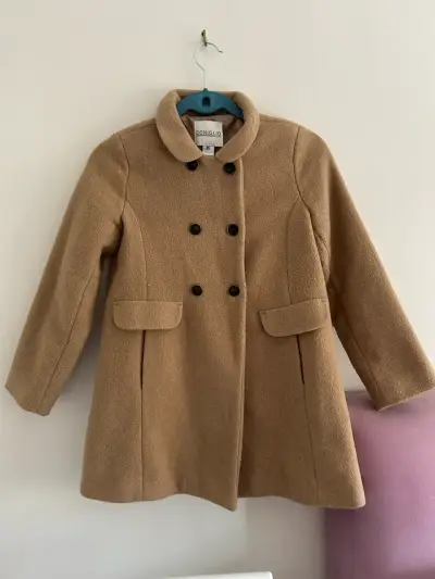 Abrigo de lana beige para niña Coniglio T12 - miniatura 1
