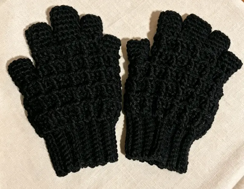 Guantes de lana tejidos a mano crochet - 1
