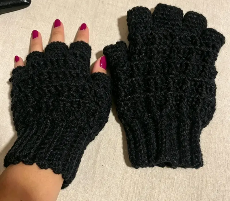 Guantes de lana tejidos a mano crochet - 2