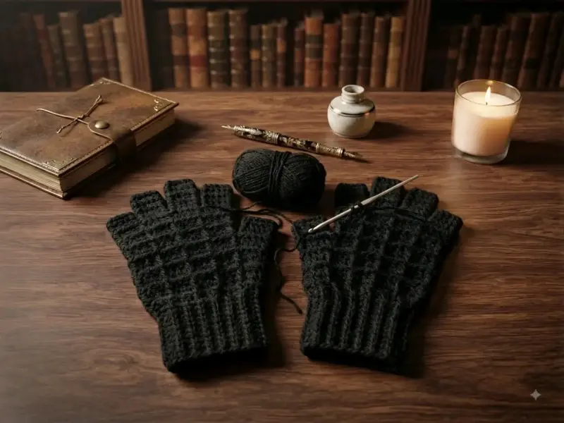 Guantes de lana tejidos a mano crochet - 3