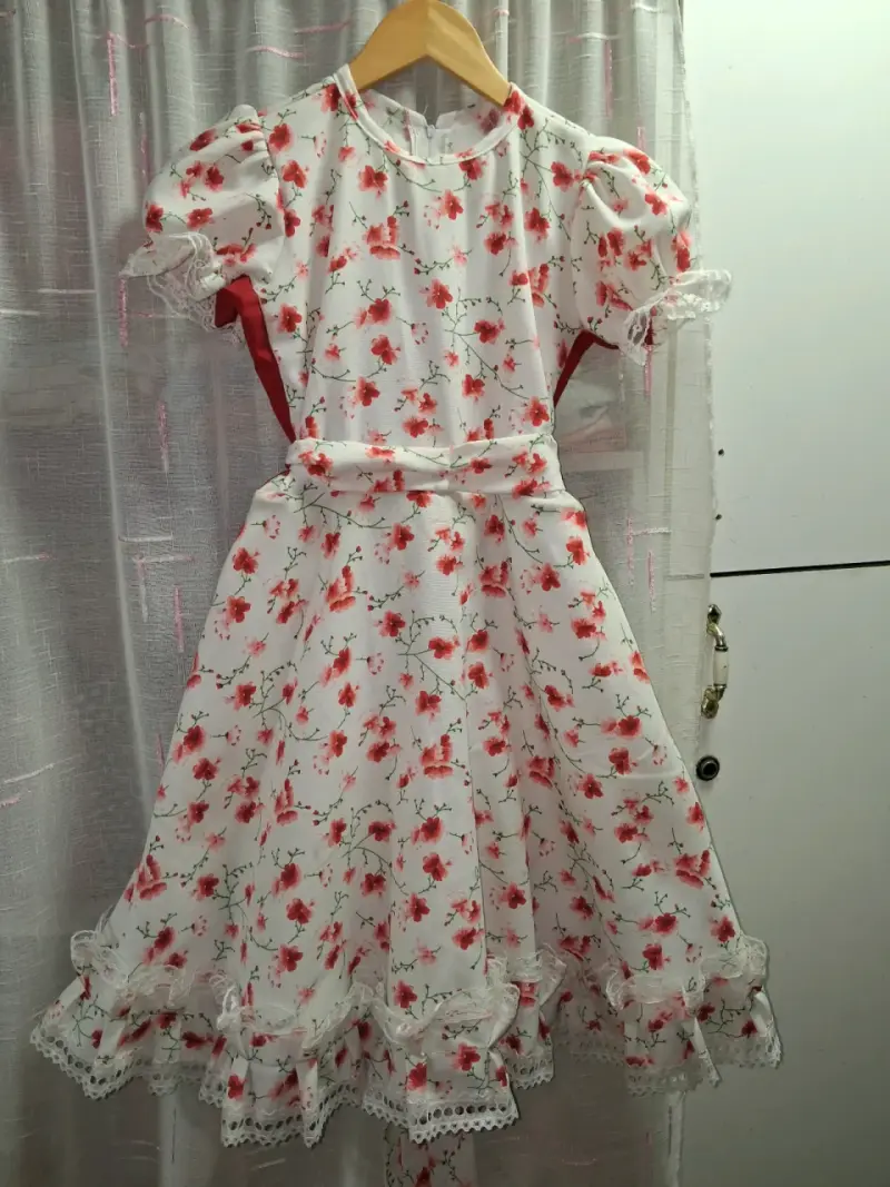Vestido infantil floral de cueca talla 10-12 - 1