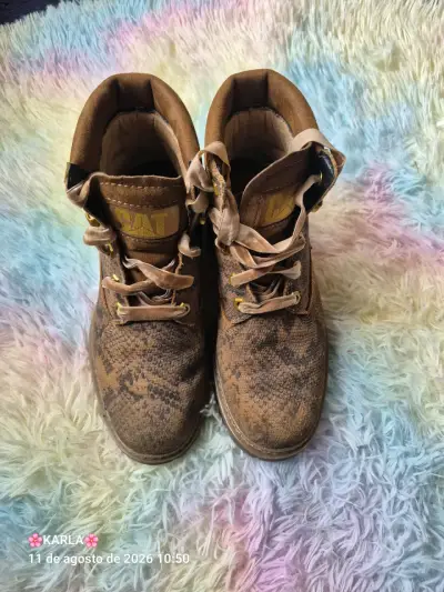 Botas Caterpillar de cuero marrón para hombre - miniatura 1