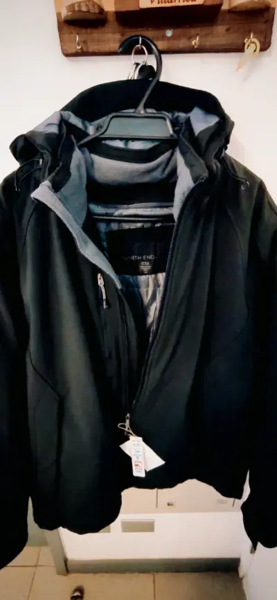 Chaqueta impermeable North End negra con capucha - miniatura 2