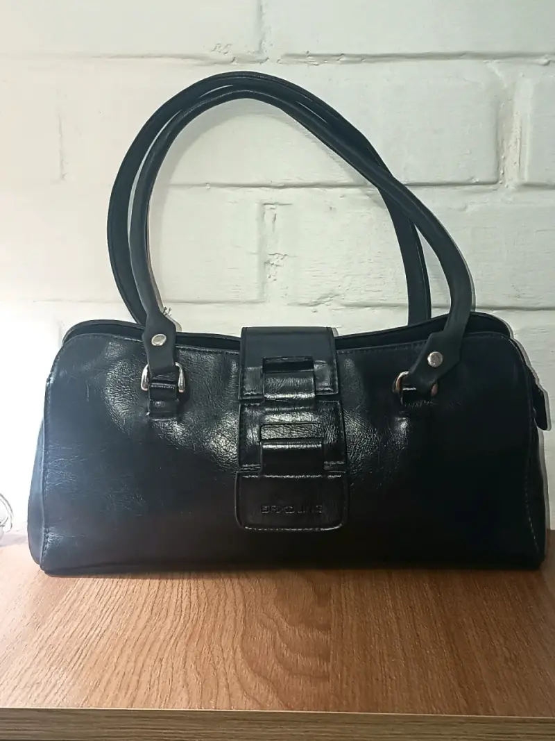 Cartera de cuero negro elegante para mujer - 2