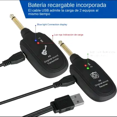 Transmisor y receptor de sonido A8 inalámbrico - miniatura 1