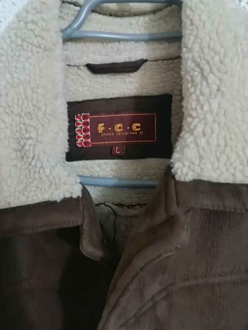 Chaqueta de gamuza marrón con forro de chiporro - 2