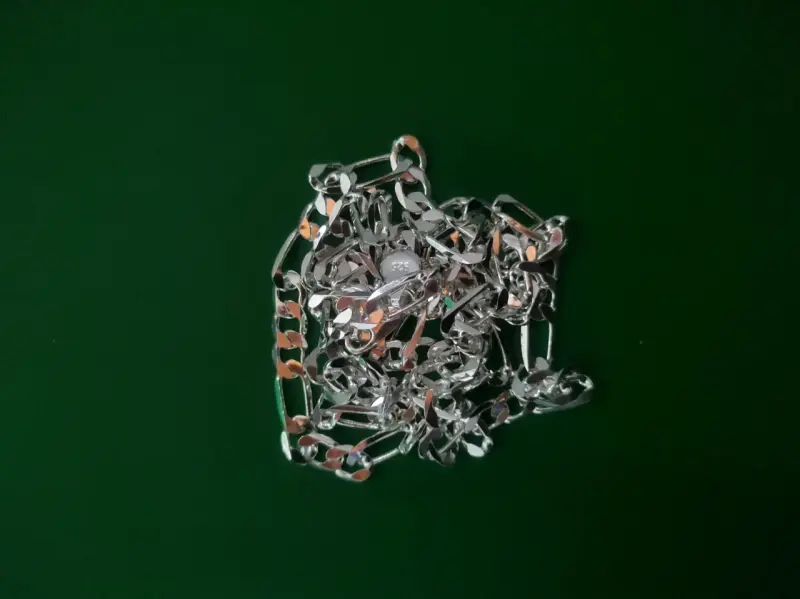 Cadena de plata larga nueva - 3