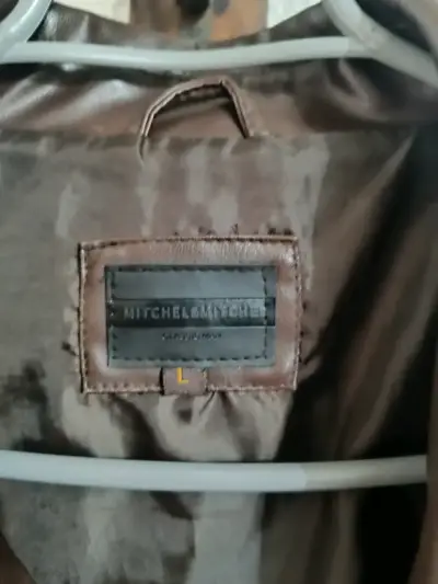 Chaqueta de cuero marrón para hombre talla L - miniatura 2