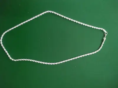 Cadena de plata de plata larga nueva - miniatura 1