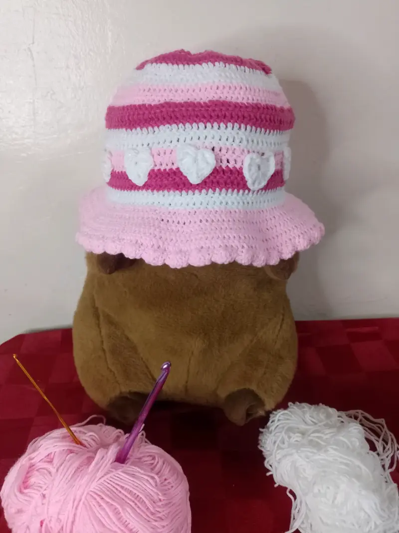 Gorros tejidos para niños con orejas y lazos - 6