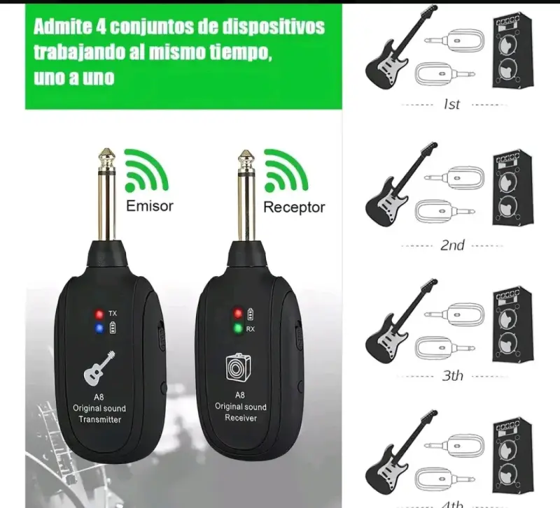 Transmisor y receptor de sonido A8 inalámbrico - 3