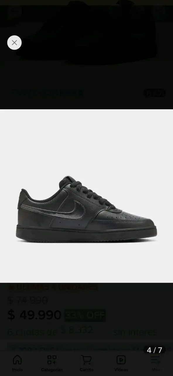 Zapatillas Nike Court Vision Lo Mujer Negras - 1