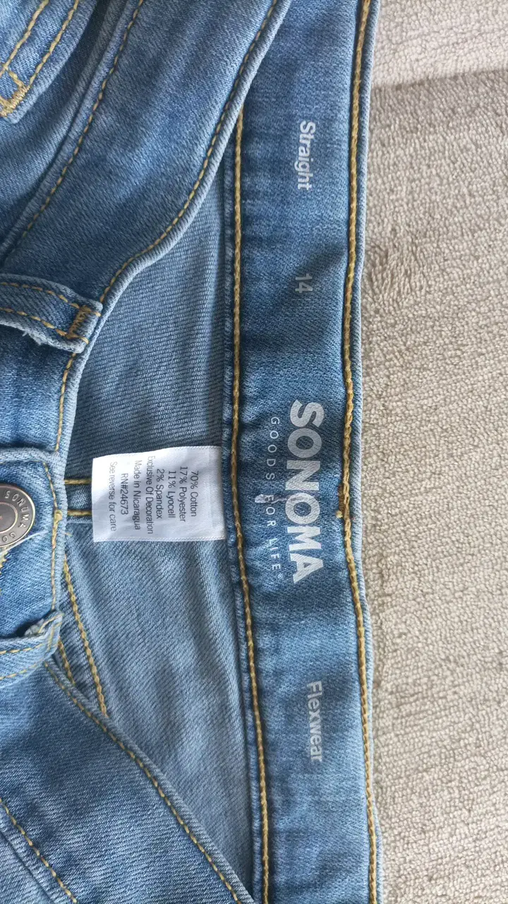 Jeans azules rectos Sonoma para mujer - 2