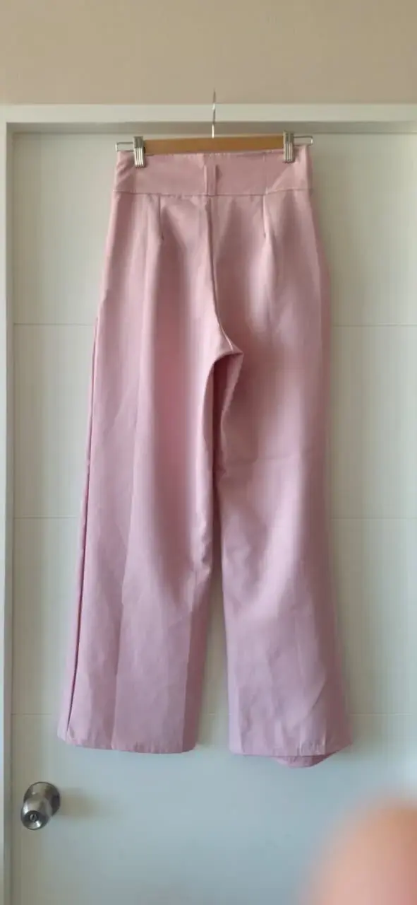 Pantalones palazzo rosados de mujer - 2