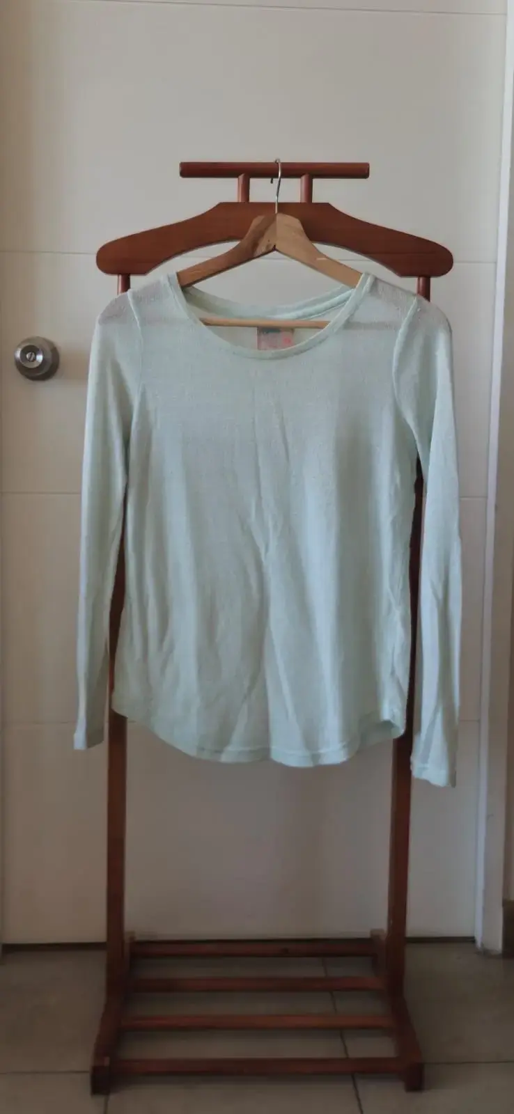 Polera manga larga verde menta Sybilla