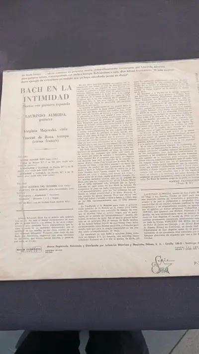 Vinilo Bach en la Intimidad de Laurindo Almeida - miniatura 2