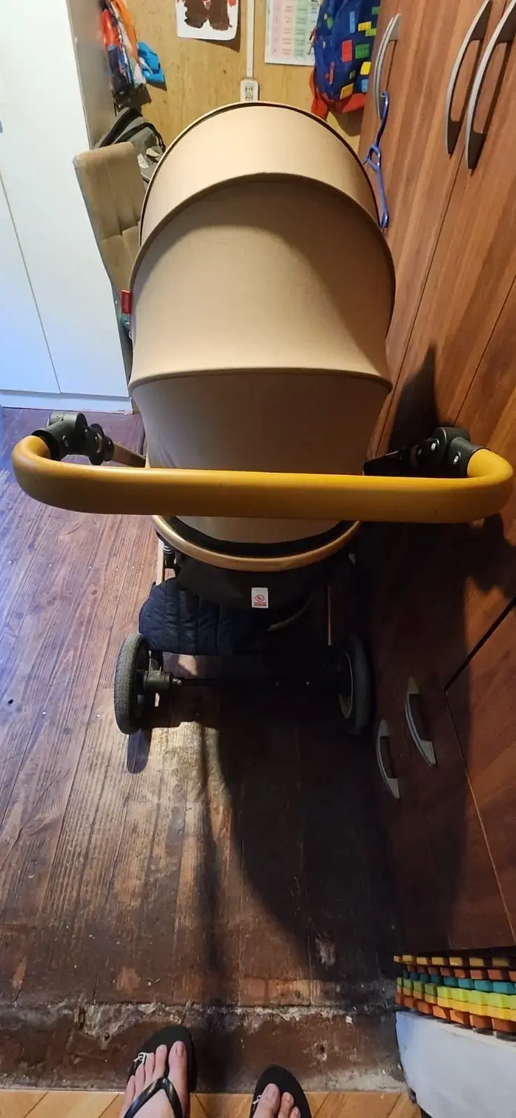 Coche de bebé con silla de auto beige - 3