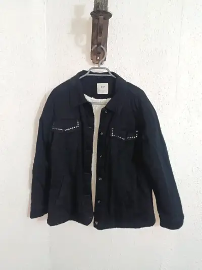 Chaqueta negra con forro de borrego FSP - miniatura 1