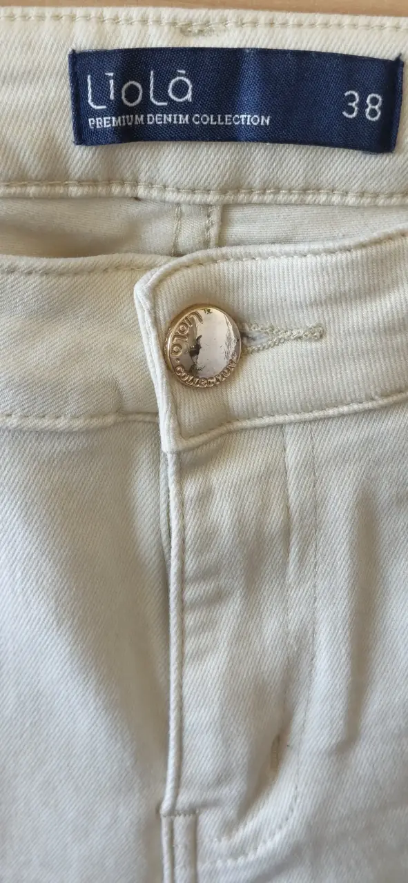 Pantalones de mezclilla blancos con bordado Liolà - 2