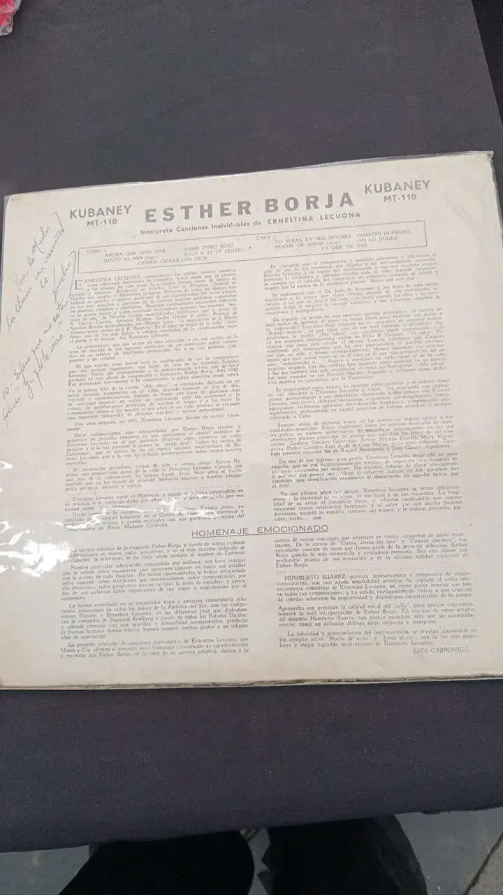 Vinilo Éxitos de Ernestina Lecuona por Esther Borja - 2