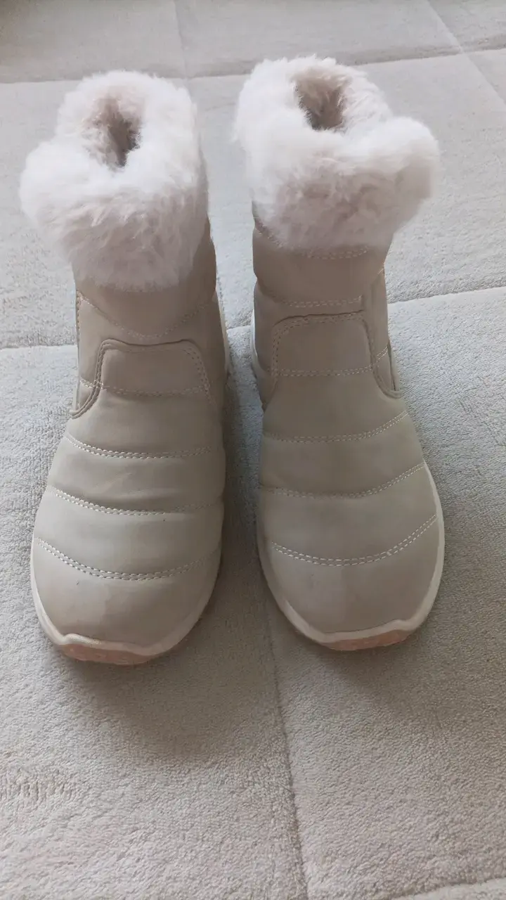 Botas de invierno beige con forro de peluche - 2