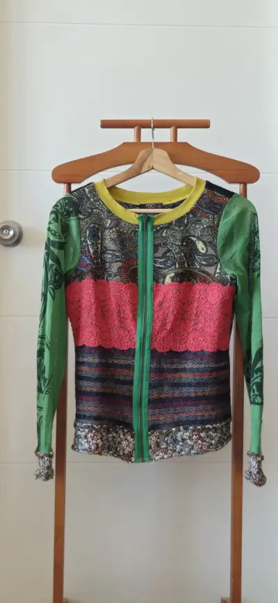 Chaqueta estampada multicolor con cierre - miniatura 1