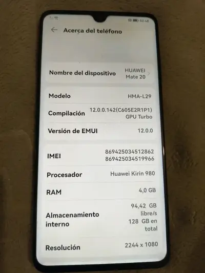 Huawei Mate 20 con 128GB y 4GB RAM - miniatura 3