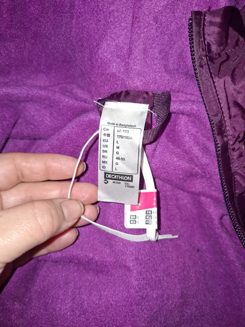 Chaqueta impermeable morada para mujer talla L - 2