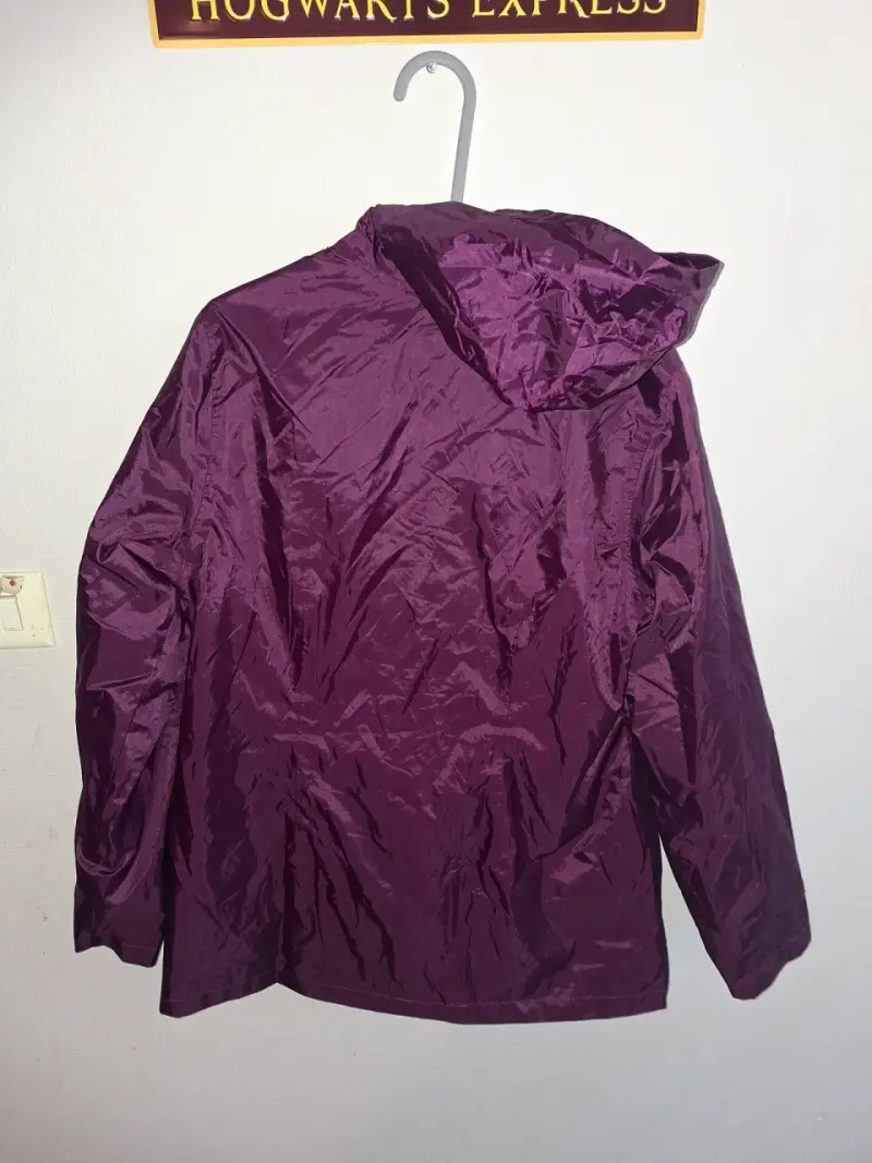 Chaqueta impermeable morada para mujer talla L - 3