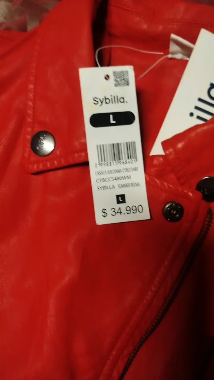 Chaqueta de cuero sintético roja Sybilla - 3