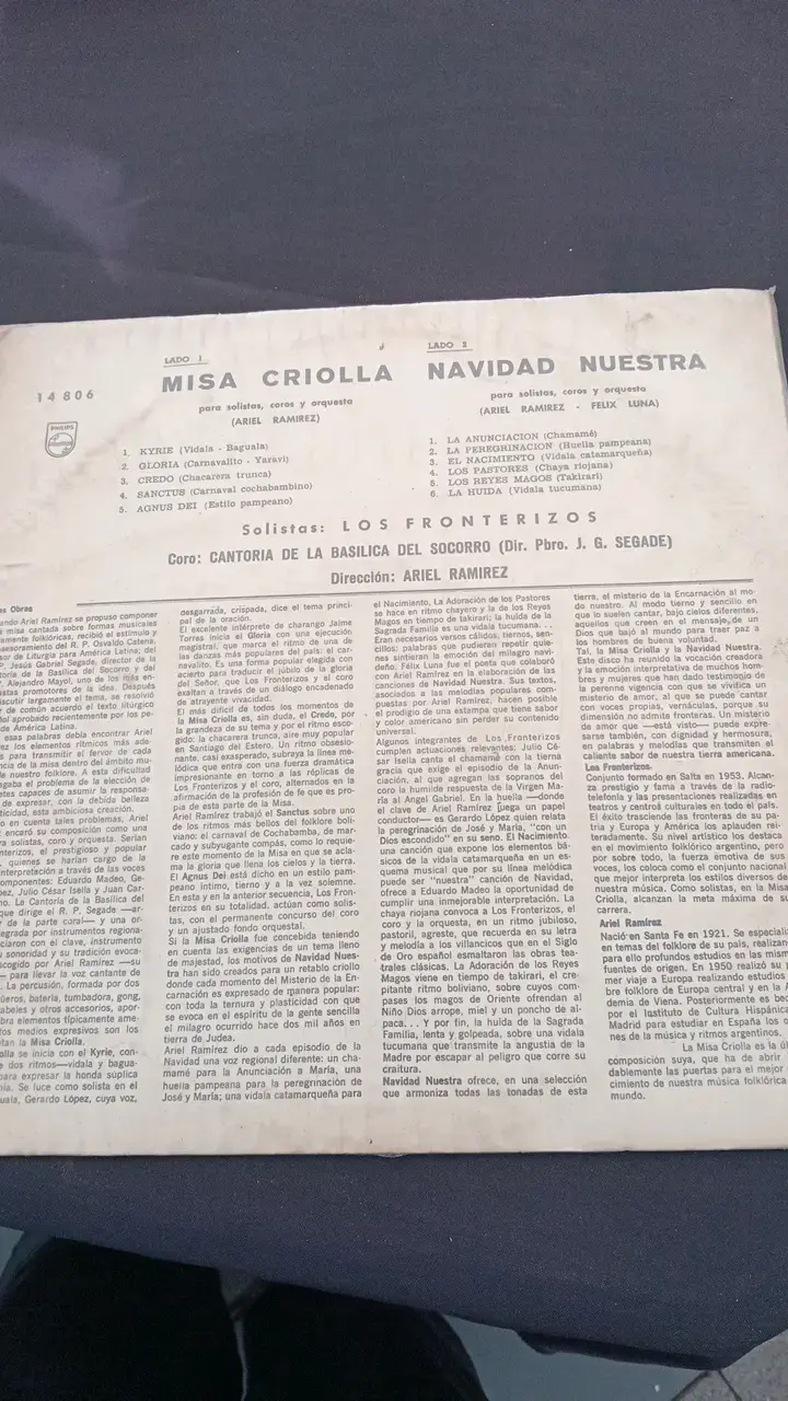 Vinilo Misa Criolla Los Fronterizos Philips - 2