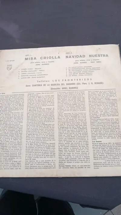 Vinilo Misa Criolla Los Fronterizos Philips - miniatura 2