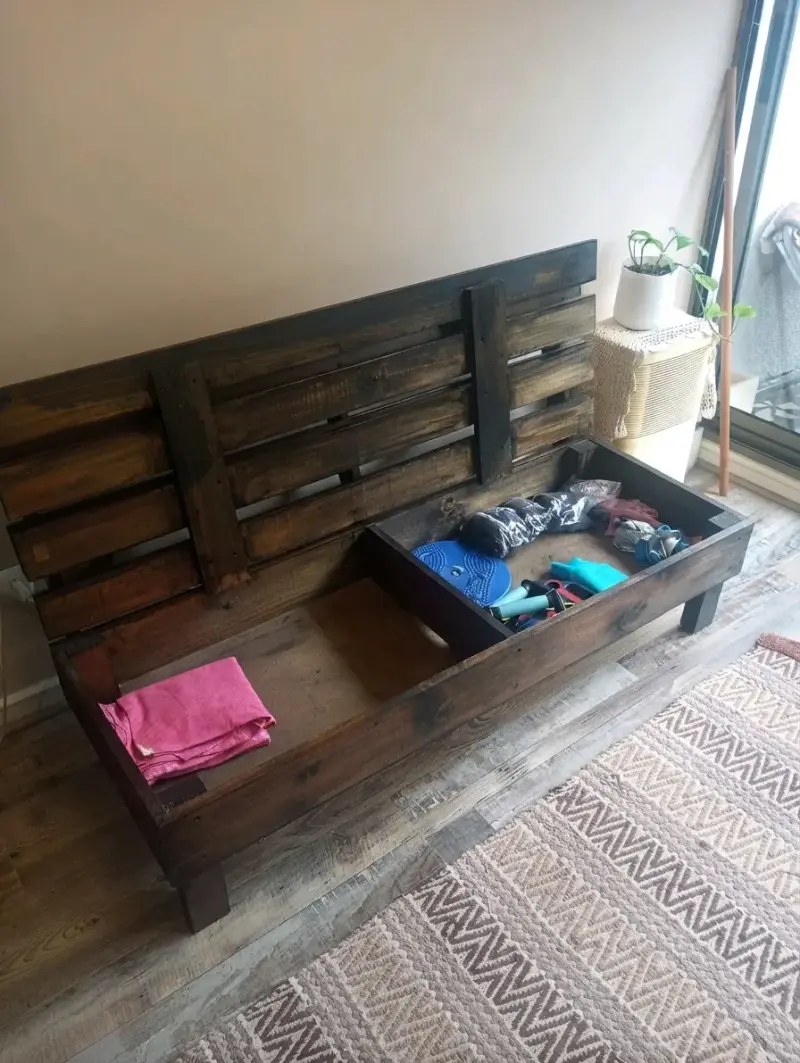 Sofá cama de madera estilo rústico - 5