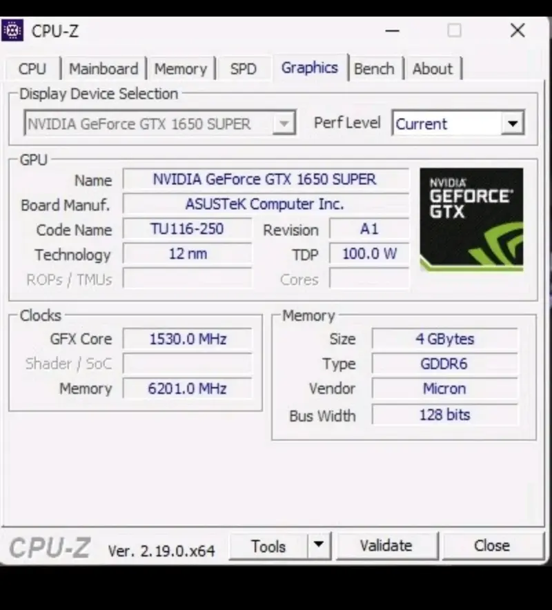 Tarjeta Gráfica ASUS TUF Gaming GTX 1650 SUPER - 1