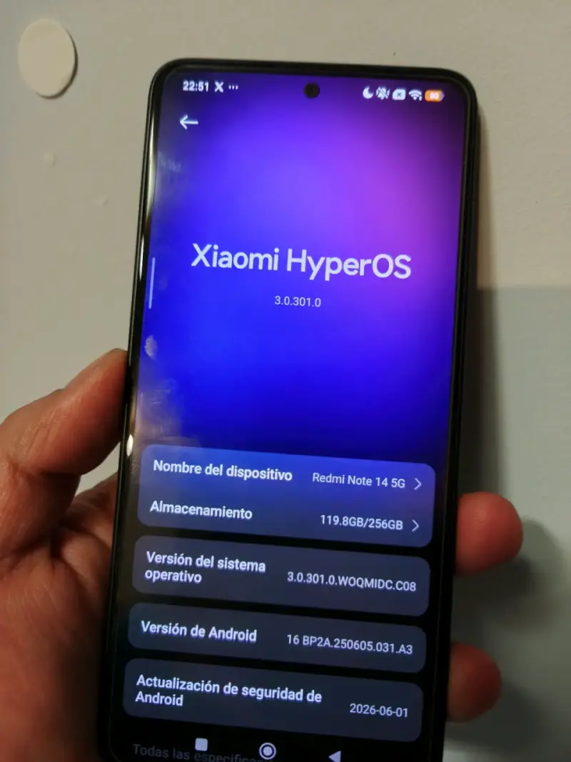 Smartphone Xiaomi Redmi Note 14 5G con cargador 45 - 2