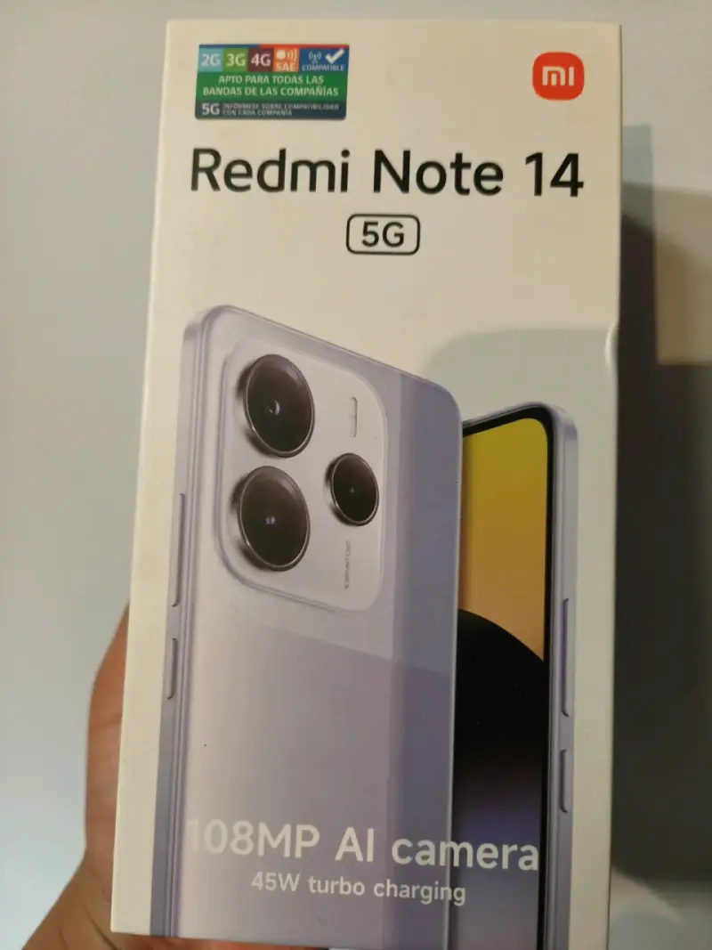 Smartphone Xiaomi Redmi Note 14 5G con cargador 45 - 5