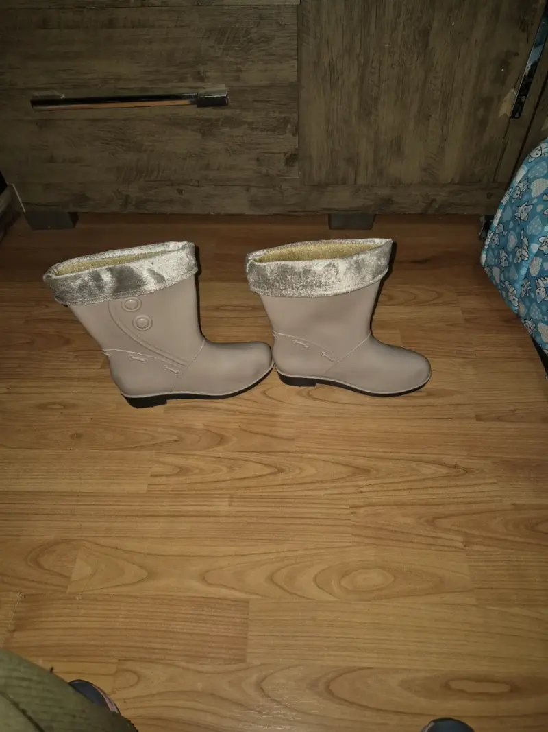 Botas de lluvia beige con forro de felpa - 2