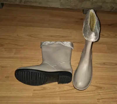Botas de lluvia beige con forro de felpa - miniatura 3