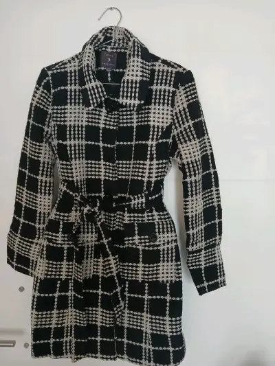 Abrigo de lana a cuadros Forever 21 talla M - miniatura 2
