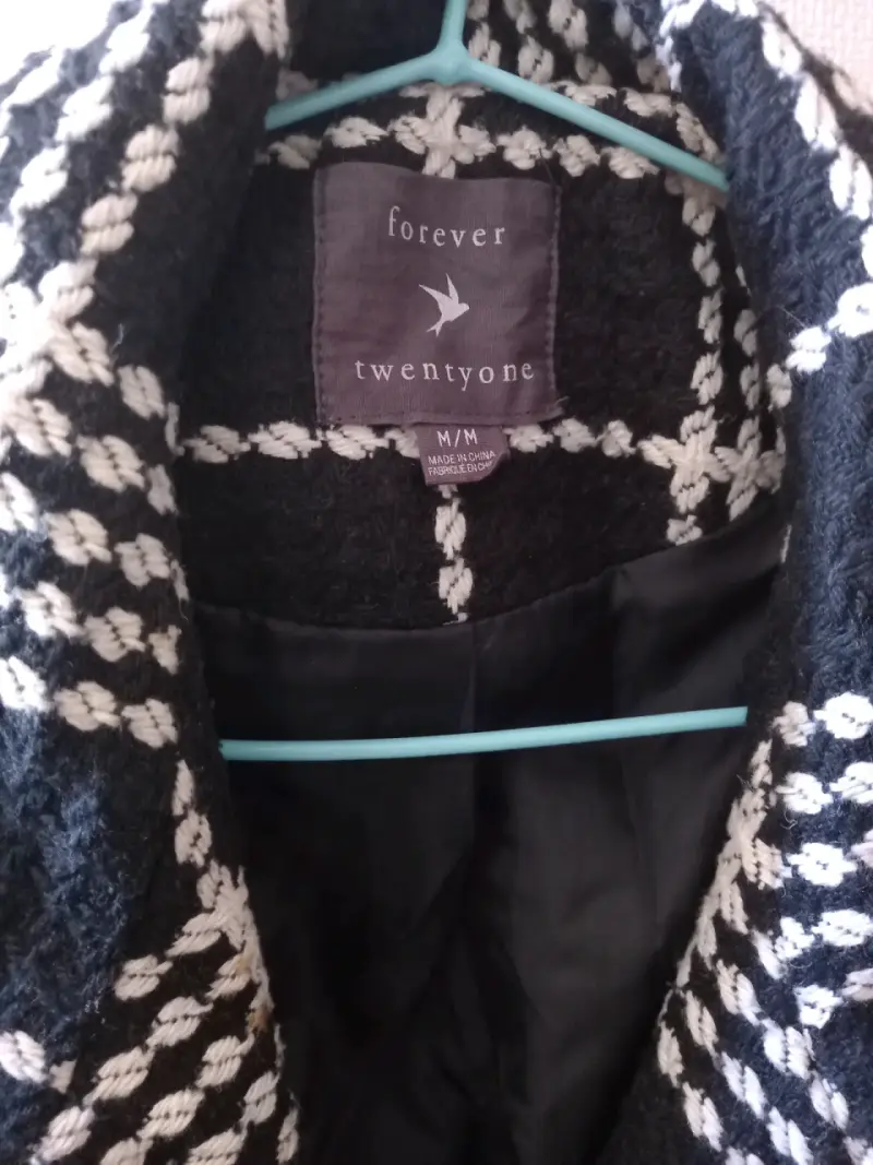 Abrigo de lana a cuadros Forever 21 talla M - 3