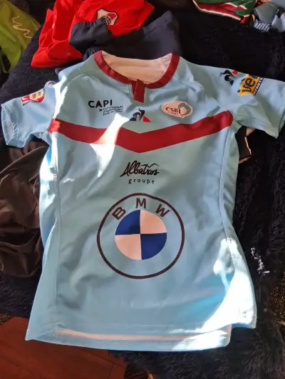 Camiseta Le Coq Sportif BMW azul rugby francia - miniatura 1