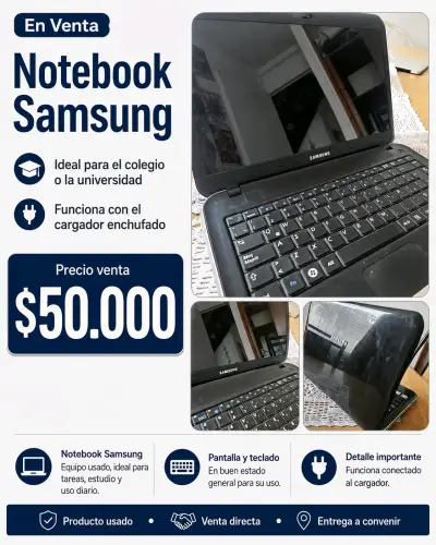 Notebook Samsung usado con cargador - miniatura 4