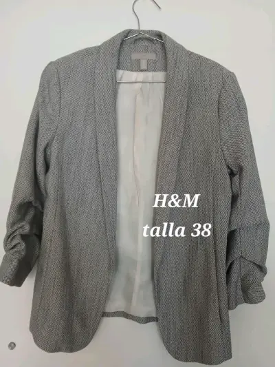 Blazer gris H&M talla 38 para mujer - miniatura 1
