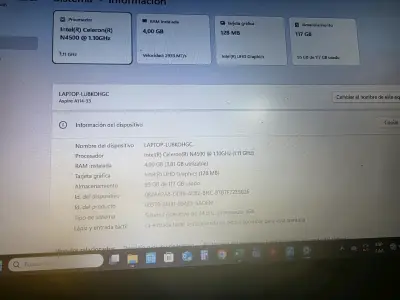 Laptop Acer  Intel Celeron y 4GB + impresora hp - miniatura 1