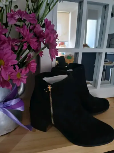 Botines de gamuza negros h&m talla 39 - miniatura 1
