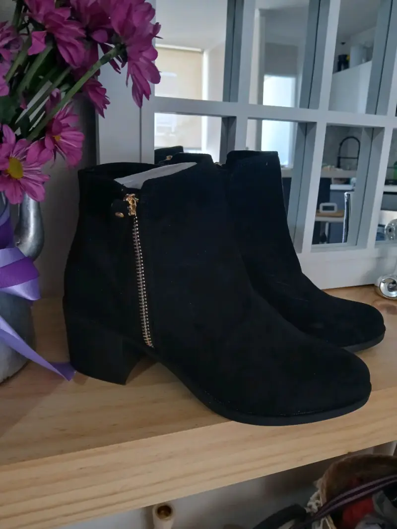 Botines de gamuza negros h&m talla 39 - 2