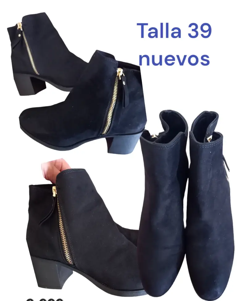 Botines de gamuza negros h&m talla 39 - 6