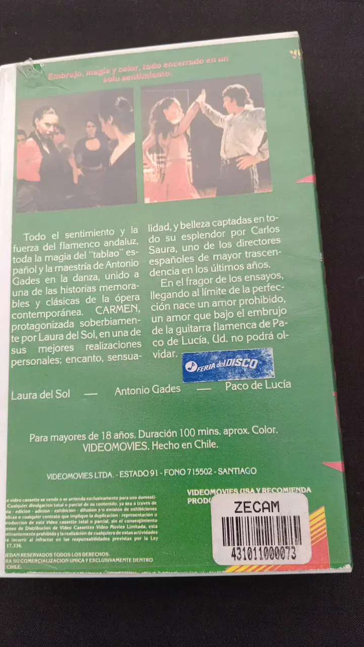 Película VHS Carmen de Carlos Saura - 2