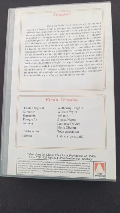 Película VHS Cumbres Borrascosas Emily Bronte - miniatura 2